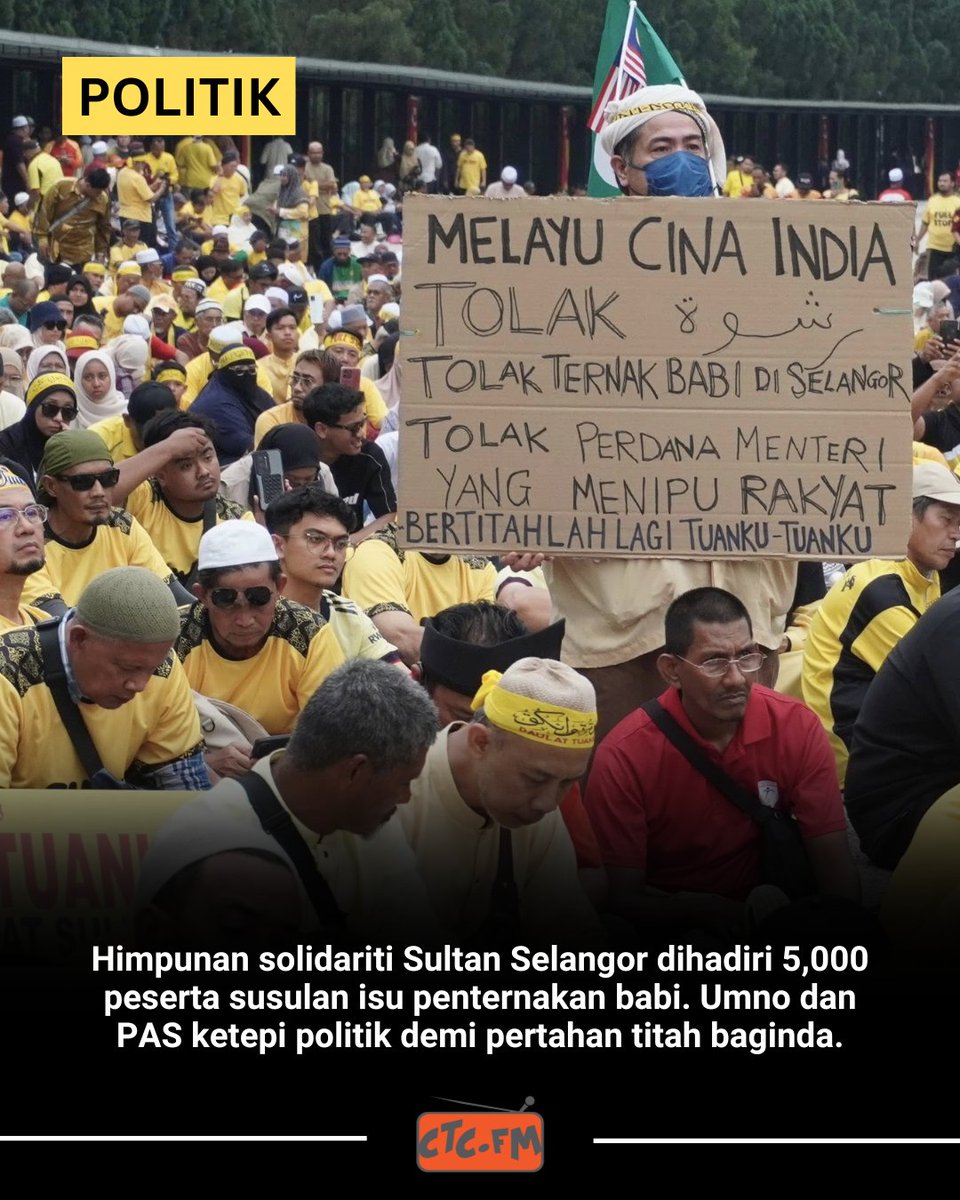 ctcfmofficial's tweet photo. Satu perhimpunan solidariti bagi menyokong Sultan Selangor telah diadakan semalam dengan penyertaan sekitar 5,000 orang awam serta barisan pemimpin politik tanah air.

Baca berita penuh : https://t.co/Uyd7x8wrYM https://t.co/6DntAZMP4s