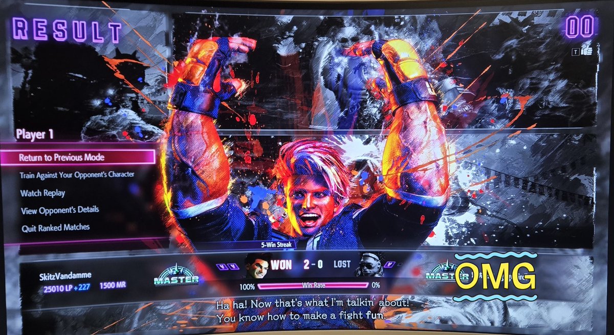 twinseverfist's tweet photo. SO...This happened yesterday and of course its off stream. To most people this ain't a big deal. But this is for me as its the first time with any character getting into master 💪 Time to see what the. Ig fuss is all about. Join the dojo and let's get some #Streetfighter６ https://t.co/MoQ3Inbz8D