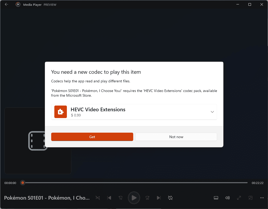 windows media player to this day try to charge for hevc or