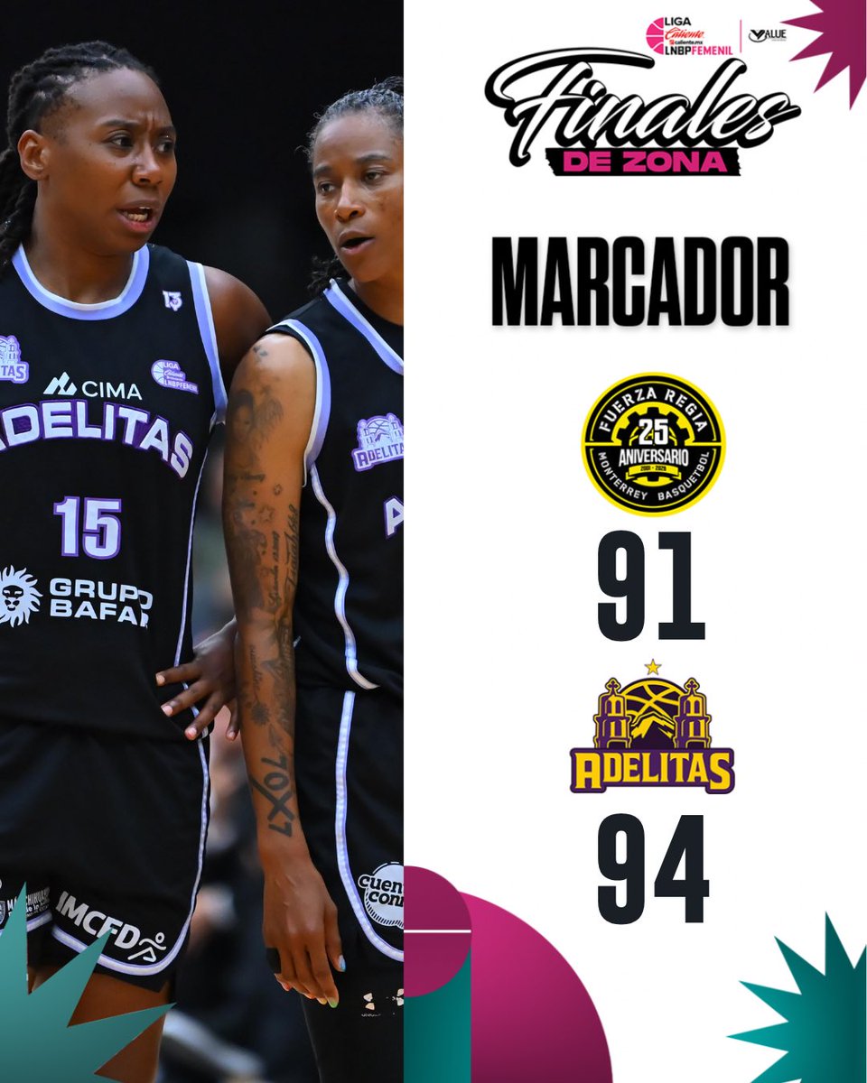 LNBPFEMENIL's tweet photo. MARCADOR FINAL #FinalesDeZona
@FuerzaRegiaFem vs #Adelitas
Liga https://t.co/ws22GnX9rM LNBP Femenil🔥🏀
Temporada 2026
@calientesports @puntochg @valuegf @voit_mx https://t.co/JfXZQd6HWa