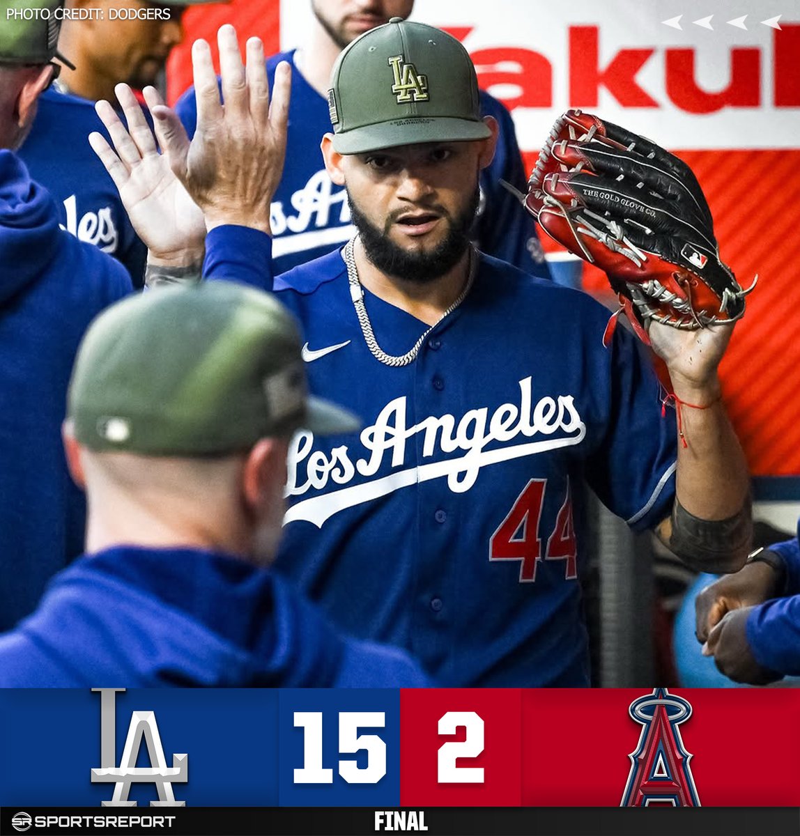 SRDodgers's tweet photo. DODGERS WIN!!! LA demolishes the Angels for the series win!! https://t.co/HjZRhALo86