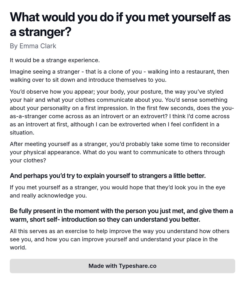 eclarkau's tweet photo. What would you do if you met yourself as a stranger? 👇 https://t.co/TAUzVrd43X