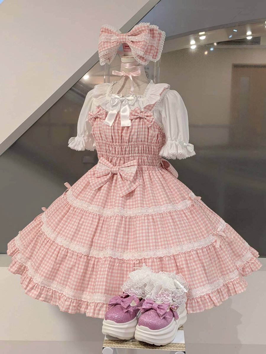🌈コーディネート紹介🌈 🍬CandyシャーリングリボンJSK(ギンガム柄 🌈コーディネート紹介🌈 🍬CandyシャーリングリボンJSK(ギンガム柄