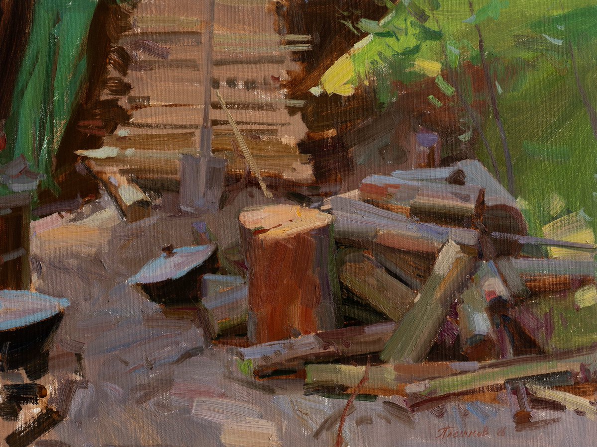 pleshkov_art's tweet photo. Этюды с Академички: задание на первый план.
Заготовили дрова. 2026. Холст, масло. 30х40 см.
#painting #pleinairartist #pleshkov #lanscape https://t.co/qbbZNgtJUi