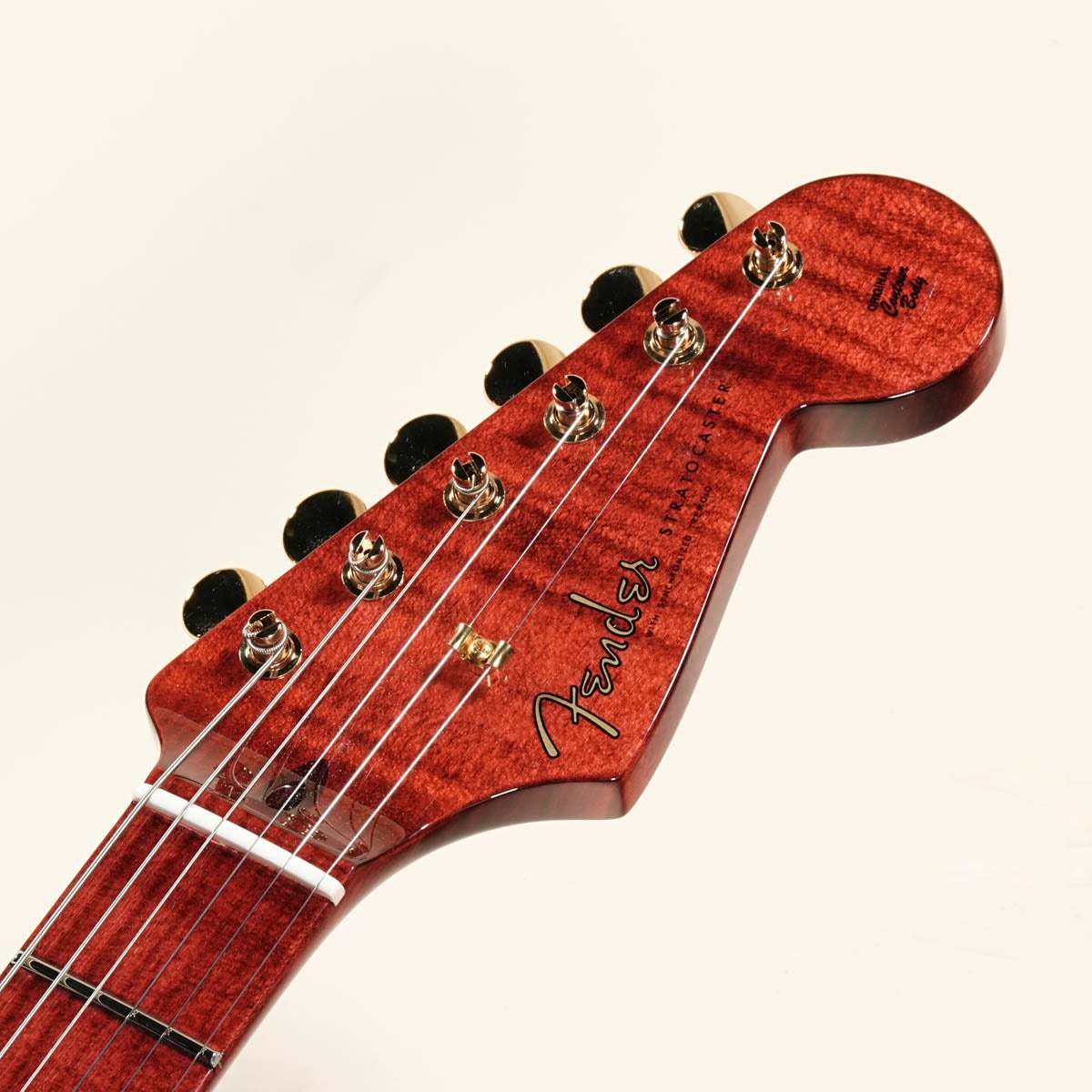 Master Built Custom Stratocaster 4A Flame Maple Top NOS Trans Red