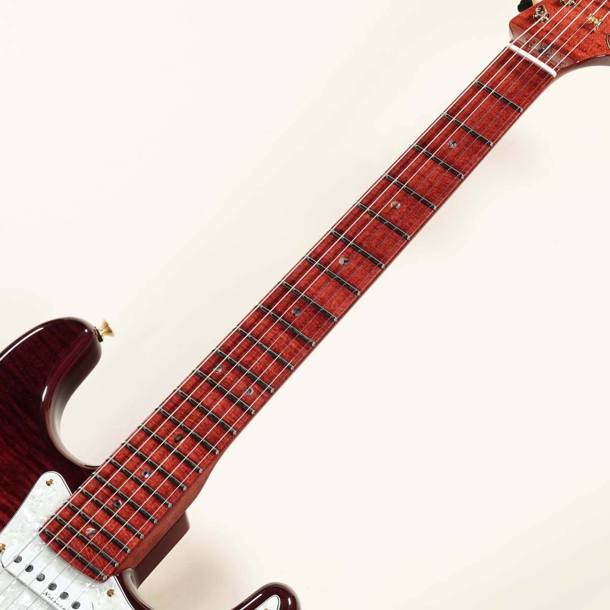 Master Built Custom Stratocaster 4A Flame Maple Top NOS Trans Red