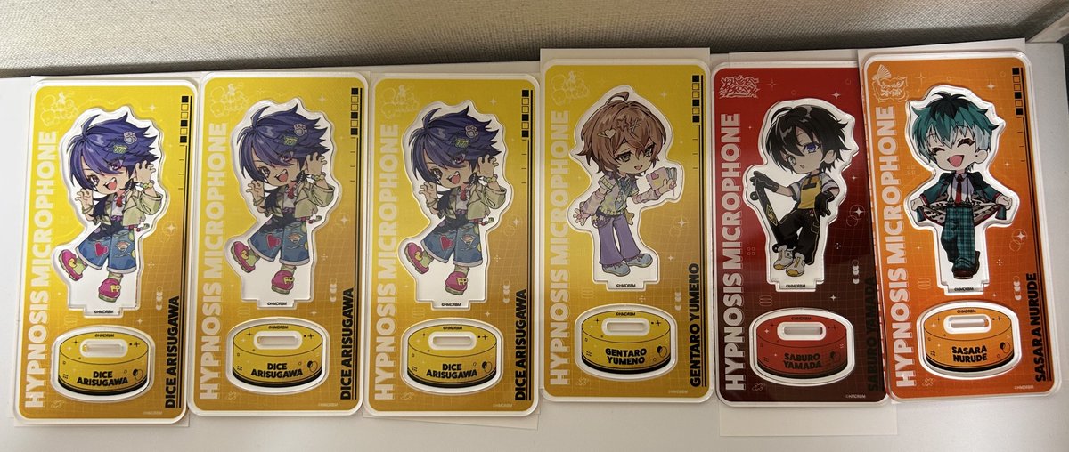 akane_hoshihara's tweet photo. @1 
【交換】ヒプマイ ラフォーレ原宿　アクリルスタンド・缶バッジ

譲
アクリルスタンド▷帝統3・幻太郎・三郎・簓
缶バッジ▷零・空却

求
アクリルスタンド▷独歩＞一二三＞寂雷
缶バッジ▷一二三 or 独歩

都内手渡し、郵送可です。
検索からでもお気軽にお声がけください！ https://t.co/tda7BoKpwT