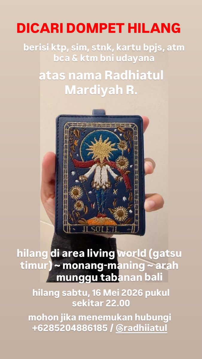 dopabmine's tweet photo. temen temen yg di bali kalo ada yang nemu dompet ini kabarin ya🥲🙏🏻 https://t.co/u6IxCwCKUn