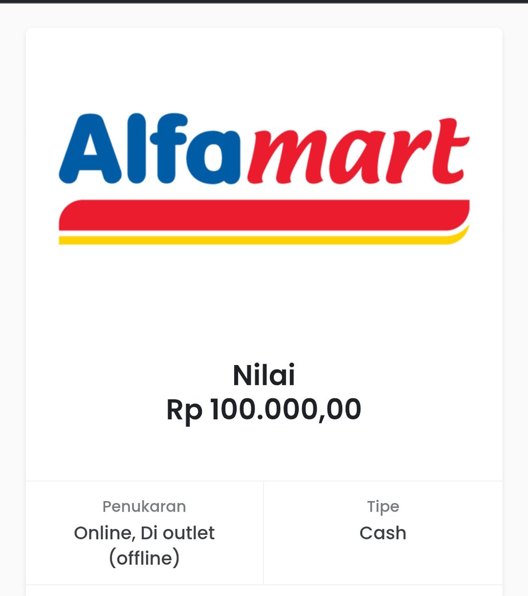 glasstackers's tweet photo. wts voucher alfamart 100k, bisa dipake di online/offline
💸90k ajaa, yg mau dm yaa #zonauangㅤ https://t.co/rPVUUQWg56