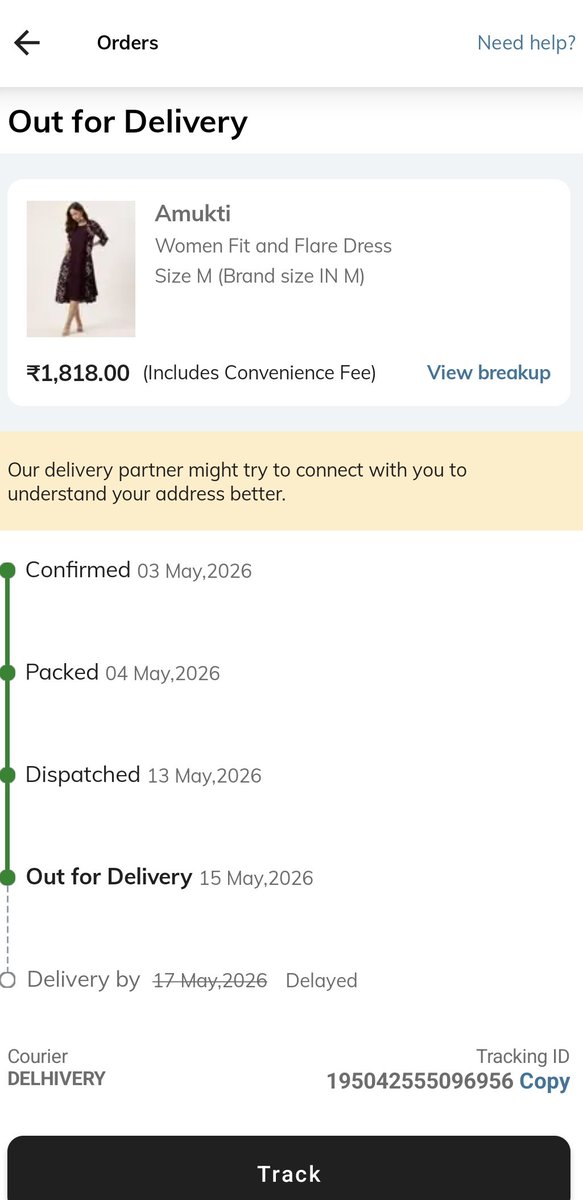 Srujanac's tweet photo. @AjioCares Not received, trying to contact your customer care. No reply. 

kindly help https://t.co/emViB1Jd4R