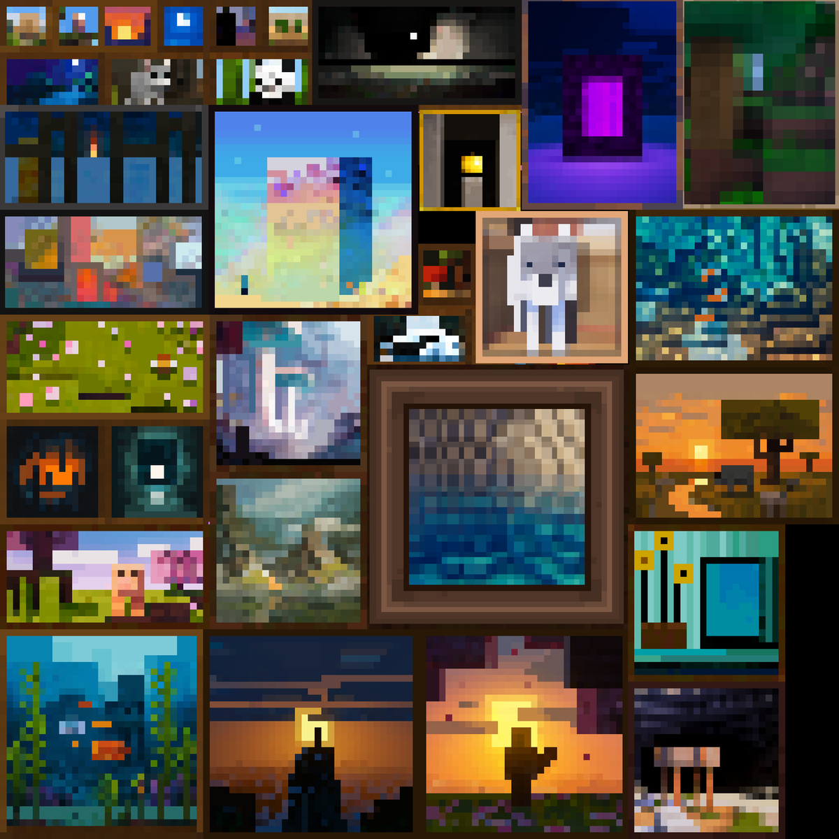 Leozy_Minecraft's tweet photo. Working on a 8bit pack, here are some of the paintings!

#minecraft https://t.co/Bf6vZ1AFXd