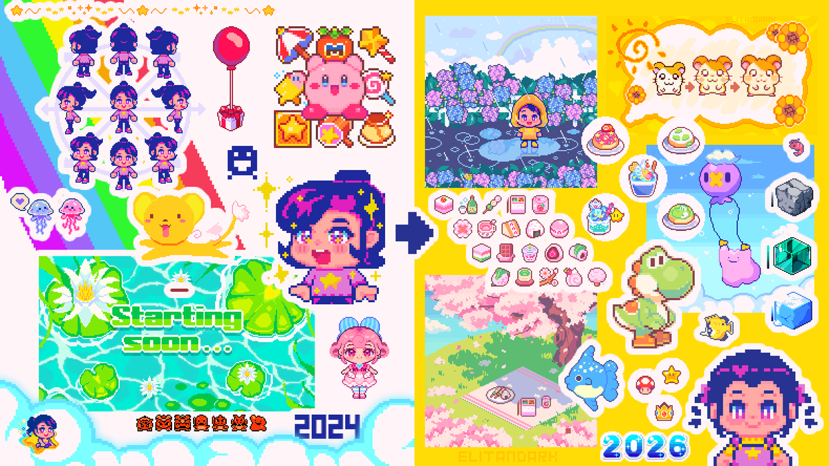 Almost 2 years since my Pixel Art journey began 💛 2024 → 2026