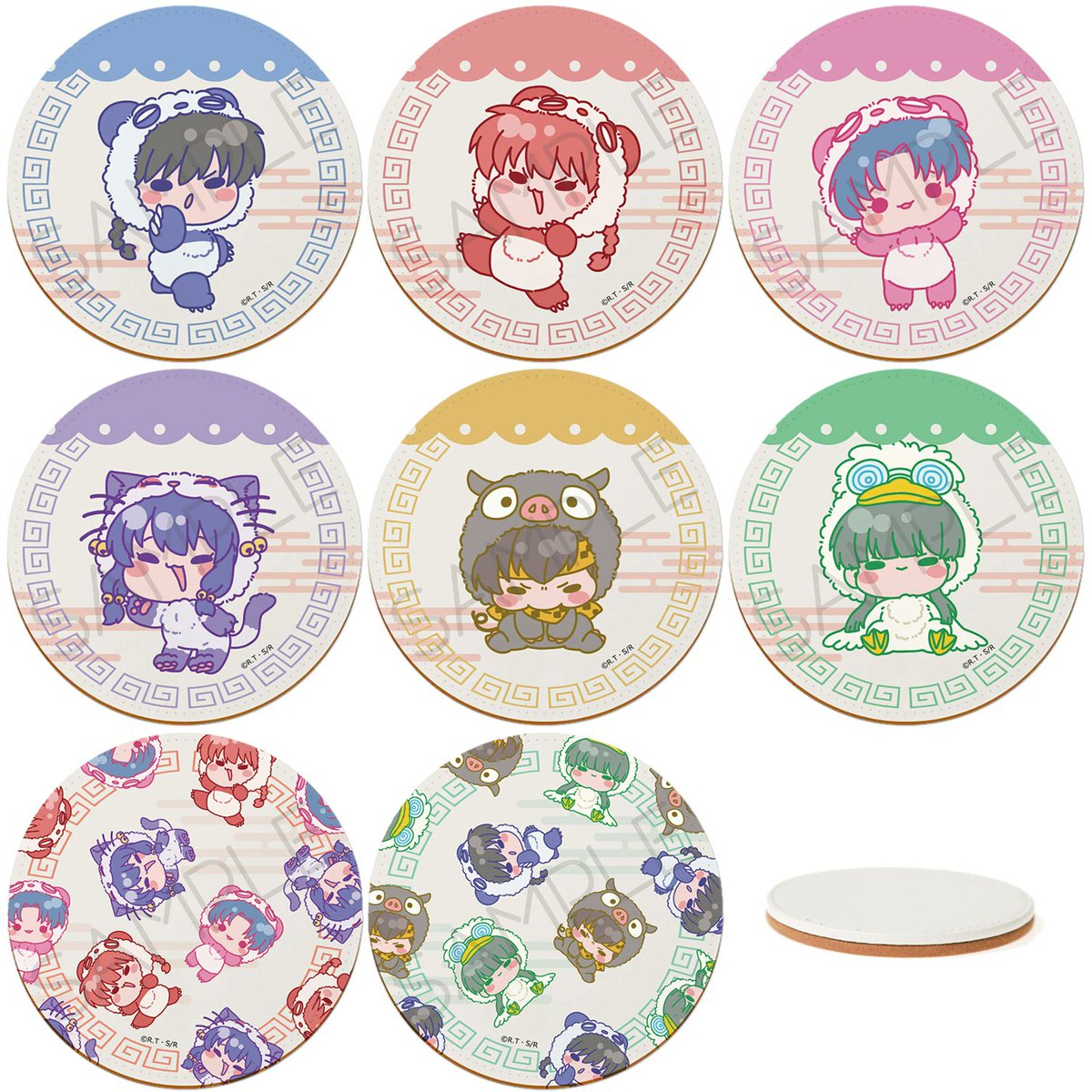 うる星やつら　らんま1/2 めぞん一刻　ラバーコースター TVアニメ『らんま 1/2』 第3弾 レザーコースター 楽天市場にて通販実施