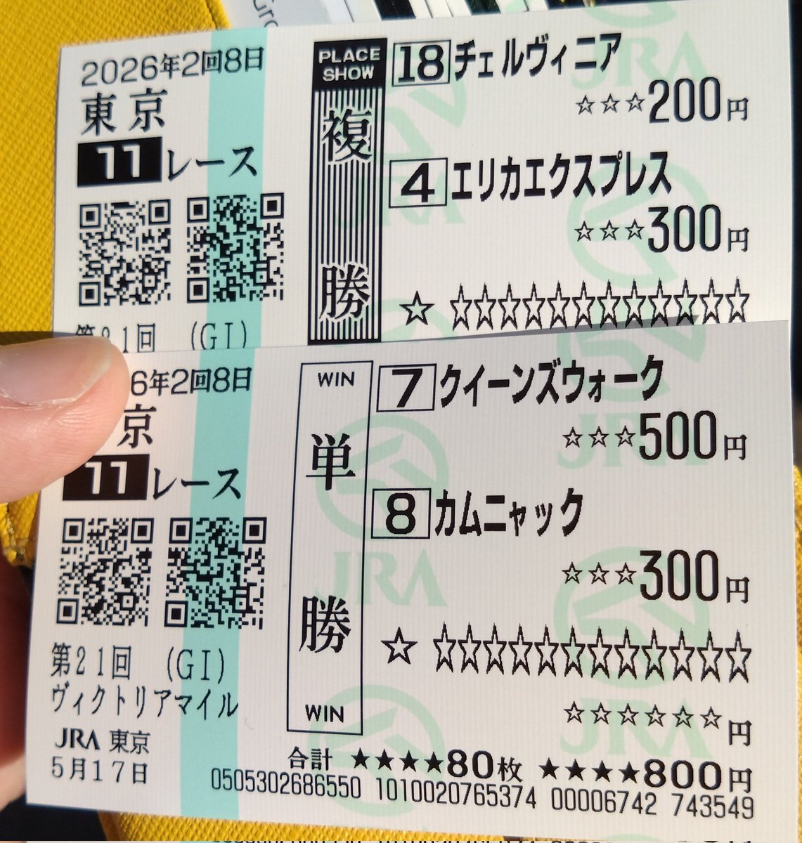 ヴィクトリアマイルいくぜ!
