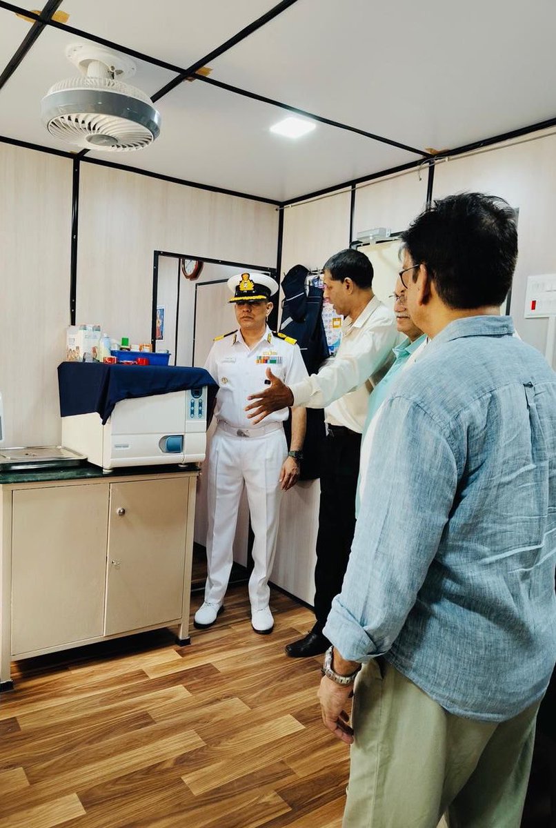 IN_Hamla's tweet photo. #Hamlahappenings 

Strengthening healthcare support for our veterans & Armed Forces fraternity 🇮🇳⚓  

A newly constructed, fully air-conditioned Porta Cabin medical facility was inaugurated on 16 May 26 at #ECHS Kandivali, Malad, Mumbai

The state-of-the-art facility includes X-ray services , a dental chair and essential patient care infrastructure, enhancing healthcare access and comfort for ECHS beneficiaries.  

The facility, facilitated by @RotaryClubPowai, was inaugurated by Mrs Anju Ahluwalia, President Rotary Club Bombay, Powai, in the presence of Cmde Paramjit Singh, Commanding Officer INS Hamla & Station Commander.  

This initiative reflects the true spirit of #Serviceaboveself ✨ and showcases the strong partnership between civil society and the Armed Forces community 🇮🇳  

#Rotary #Serviceaboveself #ECHS #VeteranCare #Healthcare #ArmedForces #IndianNavy #Mumbai #veterans