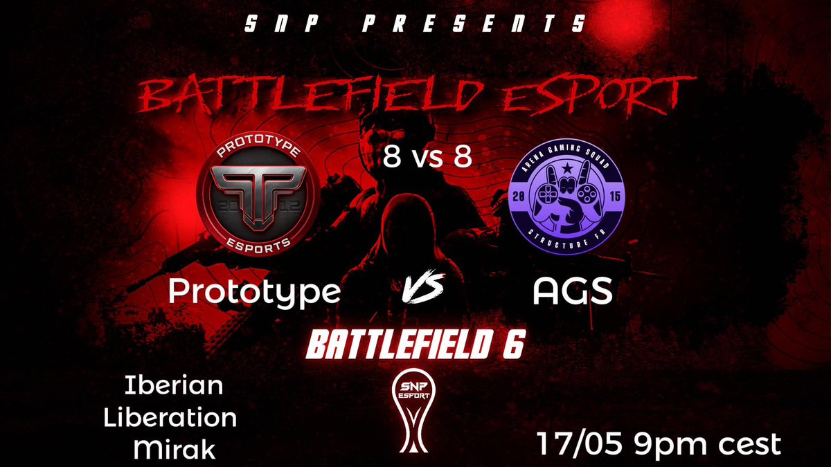 SNPesport's tweet photo. Tonight we will find out which 4 teams from Europe will qualify for the final stage of the 8v8 tournament.

Thanks to @EA_DICE and @battlefield , the tournament can now be played on 60Hz servers, which makes a massive difference for competitive gameplay.

Gloria Victis, the defending champions, have already secured the top spot.
2eZy, currently in 2nd place, have also secured their place in the finals.

Tonight, the winner of M4L vs PSS will move level on points with 2eZy and secure the 3rd spot in the finals.

The 4th place is still completely open, and anything can happen.

The North America bracket will conclude next weekend, but Team Crocs have already secured their place in the final stage.

Join the SNP Discord to follow all the action and watch the games live.

This is SNP
#competitivebattlefield #SnP #battlefield6 #dice