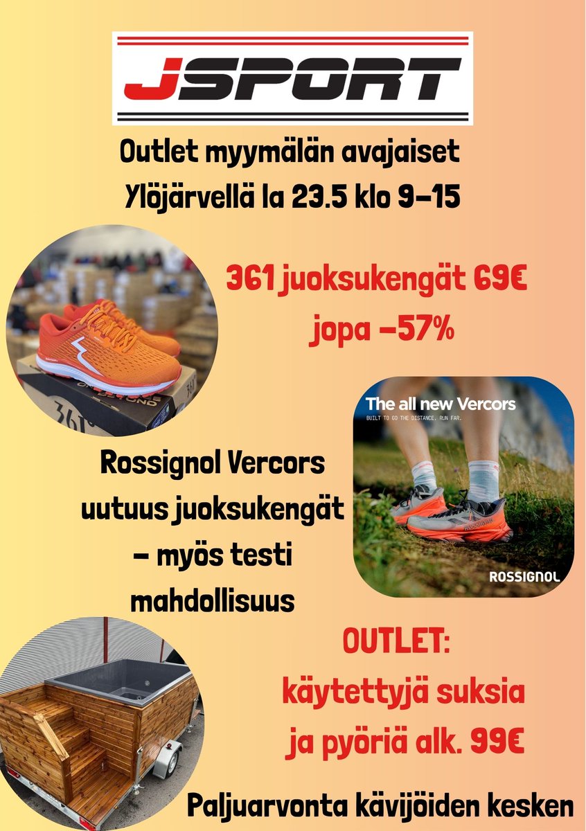 jsportfi's tweet photo. J Sport outlet avajaiset! - https://t.co/aLXMn3aIvn https://t.co/qSPssaDJC8