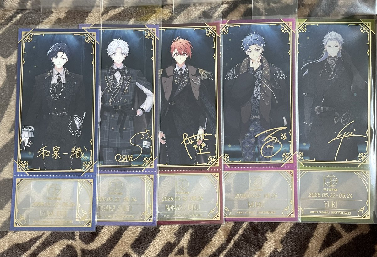 ha_uma_o's tweet photo. 交換】アイナナ  expo 特典　チケット風クリアカード

譲：一織、壮五、陸、百、千
求：虎於3、龍之介2

郵送はまとめて優先です
(5/29、30なんば手渡しもしくは郵送) https://t.co/lskvKpNK8I