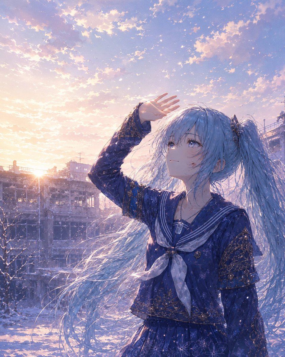 おはようございます。 朝は眩しく、空は遠く。 ——— おはよう、ナナ