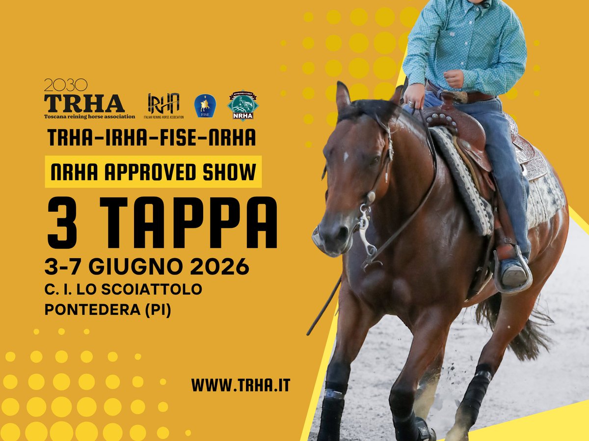 trhareining's tweet photo. 💥 #TESSERAMENTI 💥
3 tappa TRHA-IRHA-FISE-NRHA 2026

Verifica per tempo tutta la #DOCUMENTAZIONE
👇👇👇
https://t.co/M799r95HcG

#Reining #ToscanaReining #TrhaReining https://t.co/ftmrx9stjQ