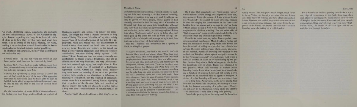 TracyDontTweet's tweet photo. @chronicgirliker I looked up Tracy Nicholas’s book and found it on Internet Archive available to borrow for free! In the table of contents, I saw chapter 9 was titled “Dreadlock Rasta,” so I went and took screenshots to share with you. https://t.co/qQtE9q6Rrs