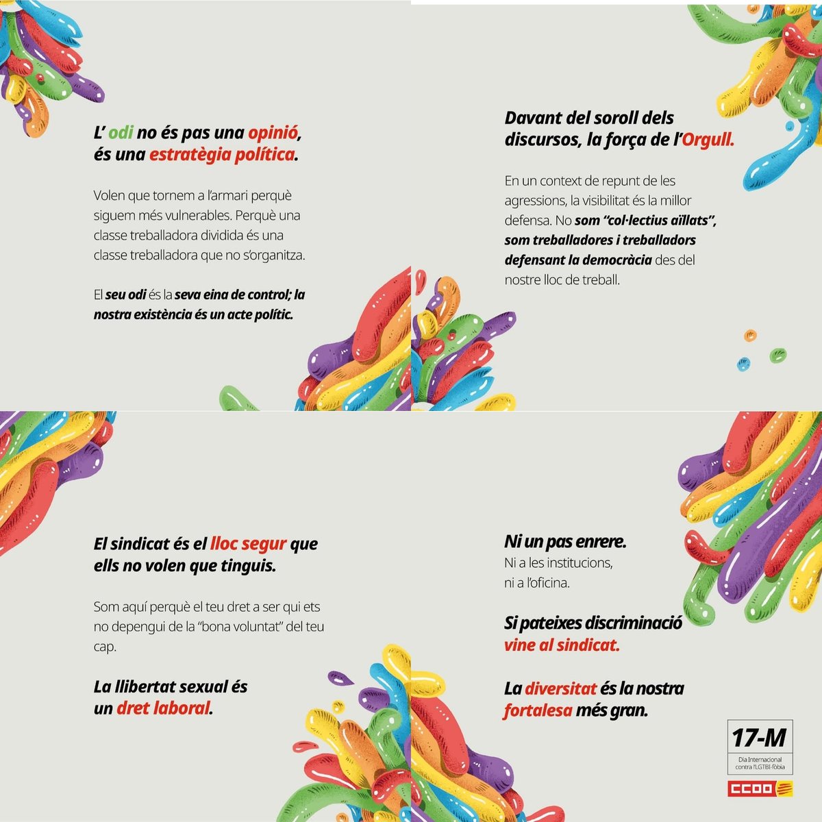 lainmaromeo's tweet photo. #17M Dia Internacional contra l'LGTBI-fòbia.
El seu odi,
la nostra diversitat.
@CCOOLleida https://t.co/dJ2JTL0NbI