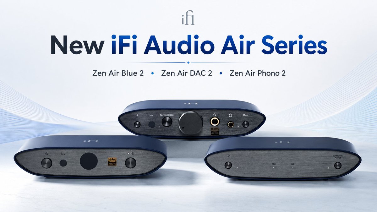 Hi_Stands's tweet photo. Nieuw van iFi Audio: de ZEN Air DAC 2 voor hoofdtelefoon en computer, de ZEN Air Phono 2 voor vinyl en de ZEN Air Blue 2 voor draadloze hifi. Drie compacte upgrades voor wie meer uit zijn muziek wil halen.

https://t.co/E78WWSlg8p https://t.co/utGyT5L9BU