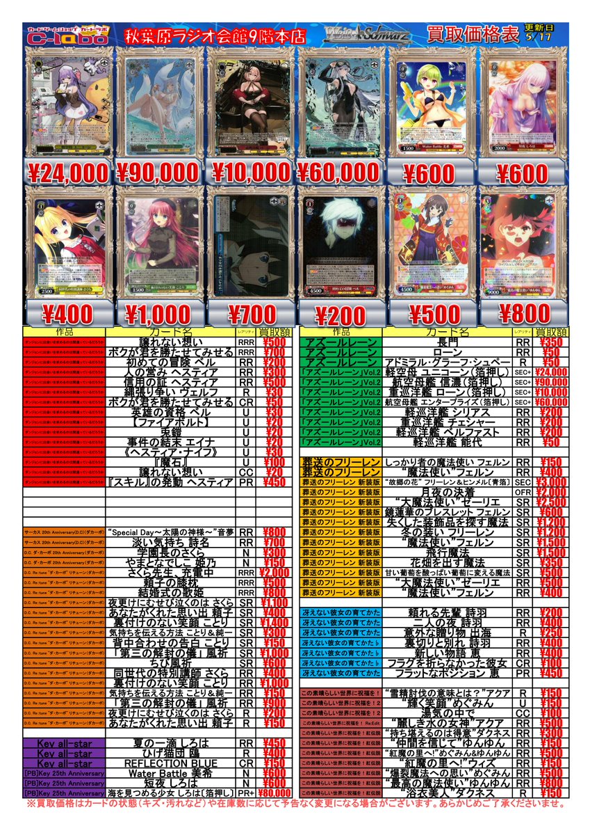 ◇ #ヴァイスシュヴァルツ 買取情報◇ “バーチャルガール”アイ＆リンカ