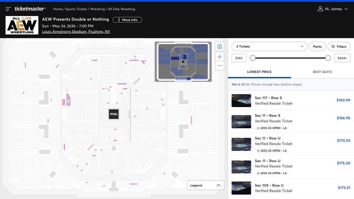 AEW Ticket Map Updates tweet media