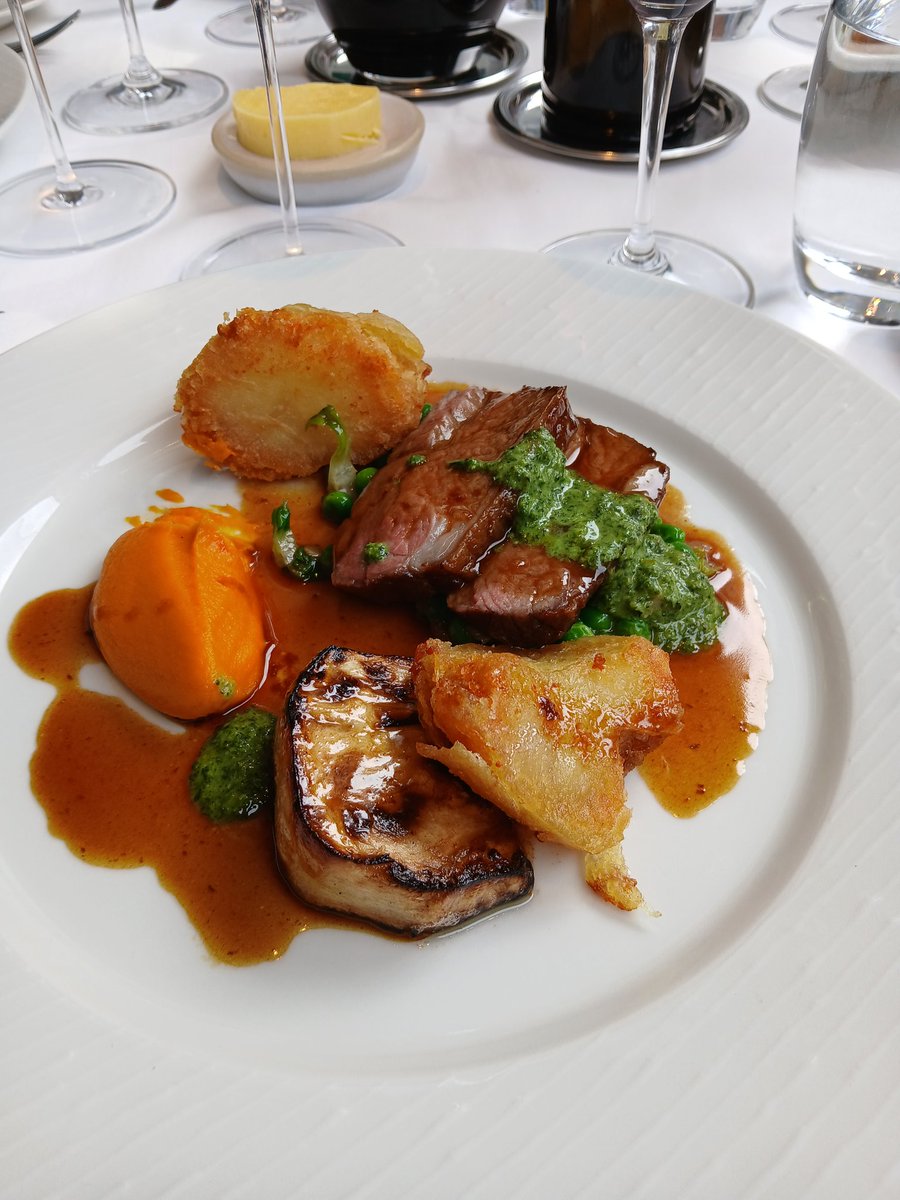 arwatson1978's tweet photo. @MattChristmas1 @ChezBruce I didn't think the chocolate pudding could be improved upon, but the hazelnut variation did it for me! Outstanding birthday lunch at my favourite restaurant in the country! https://t.co/l6ymD3ICGa