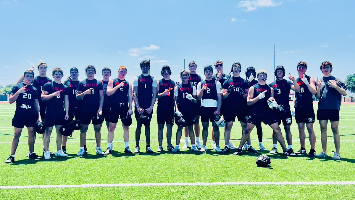 ArgyleSports's tweet photo. @argylegridiron dominates the Allen 7v7 tournament, finishing 4–0 to punch their ticket to the State Tournament in June. The boys competed against top talent and came out undefeated‼️🦅🏈 https://t.co/gj6lsWTzqF