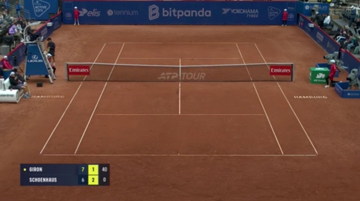 edgeAIapp's tweet photo. Play stopped due to technical issues with the Electronic line Calling system at all the matches in Hamburg. 

Play should resume soon once its fixed 

Ignacio Buse vs Hugo Gaston

Marco Giron vs Max Schoenhaus 

Rinky Hijikata vs Henri Squire https://t.co/pC02dhK0mI