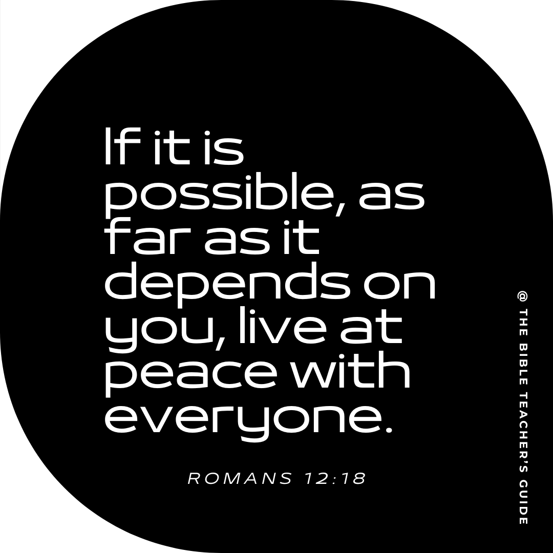 pgregbrown's tweet photo. If it is possible, as far as it depends on you, live at peace with everyone.

Romans 12:18

#thebibleteachersguide #bestbiblestudy #spiritualformation #spiritualgrowth #scripture #bibleverses #christianlife #faithjourney #christianinspo https://t.co/QbfJfEyig7