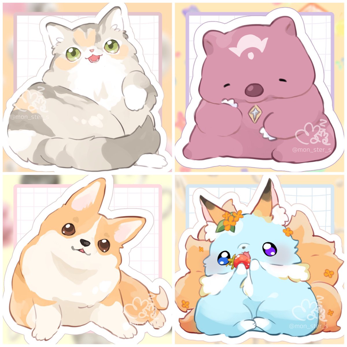 🎀プランA相当・commission🎀 もちもち動物たくさん描かせていただき