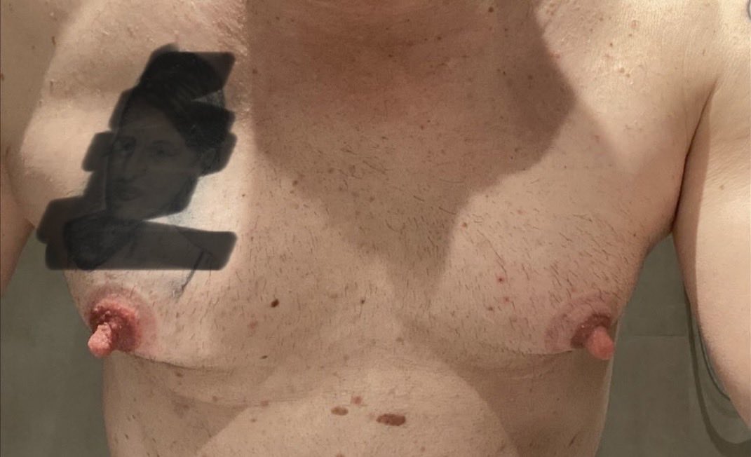 lakaidevot's tweet photo. What is your say to my nipple enhancement?

1. Continue working on your nipples, so that they permanently become thicker, longer and stiffer?
2. Stop it! It’s a ridiculous look for a man. 
3. Else: Follow my recommendations/instructions (see comment)! https://t.co/jXPYHJAIzX