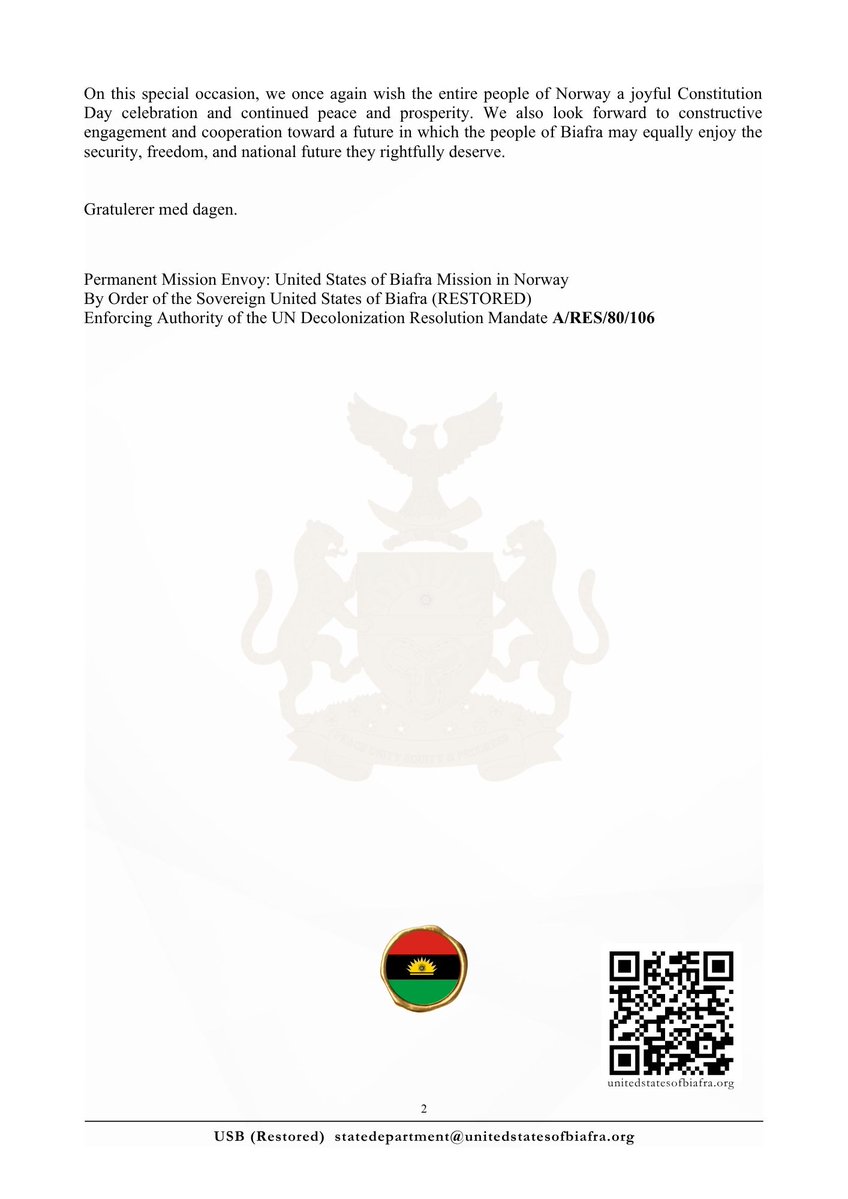 United States of Biafra Government tweet media