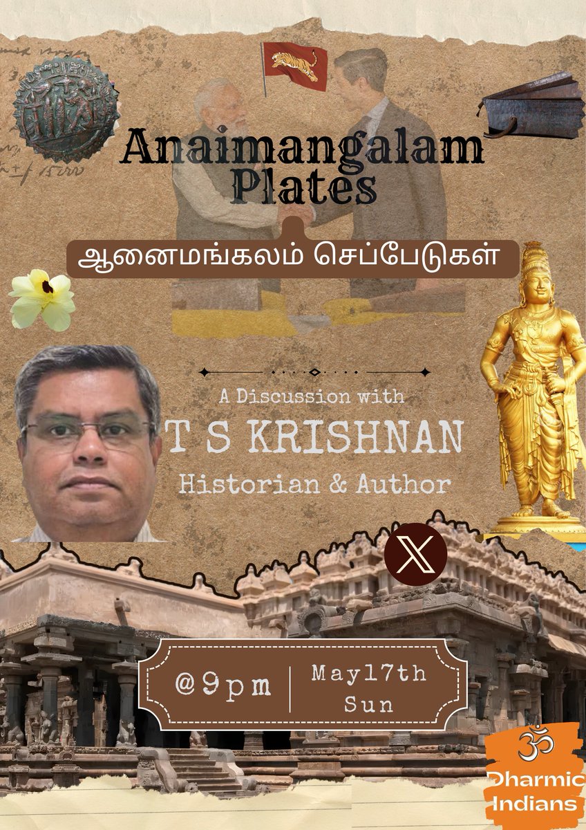dharmic_indians's tweet photo. Join this Spaces discussion with @tskrishnan on the return of #Anaimangalam #Leiden Copper plates by @narendramodi - the history and how significant this is to Indian History of Cholas. Please share widely. Link in the thread. https://t.co/ss7H0X8qQt