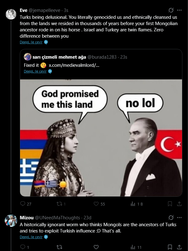 UNeedMaThoughts's tweet photo. They come here with information they've heard from the public and literally zero historical knowledge, and then they engage in anti-Turkish and anti-Ottoman rhetoric. Afterwards, they block people :D https://t.co/B3EGlvtopo