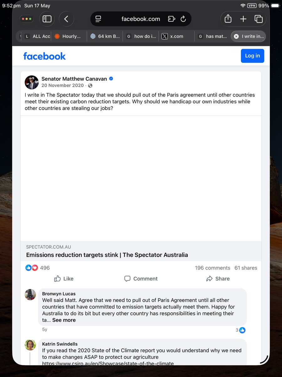 GribbM's tweet photo. @LeeHansonON 

Matt just told you he has never called for Australia to leave the Paris agreement.
I thought you would thus be interested in this. I’m sure there are other examples. https://t.co/9OTSGLjJVu