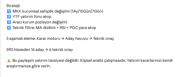 Calcarenite's tweet photo. MKK sahiplik + YTF fon akışı + Aracı kurum verileri + Teknik analiz filtresinden geçen 6 hisse: #EUPWR, #IZENR,#ZGYO,#LMKDC,#ONCSM,#TABGD Yatırım tavsiye değildir. Eğitim çalışmasıdır https://t.co/PML5ZZjLWF