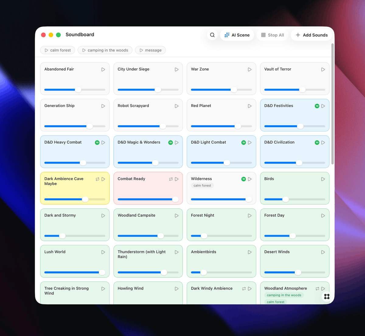 TimoBechtel's tweet photo. @glazeapp is fun!

A few years ago, I hacked together a little soundboard app for ambient sounds.

Glaze recreated it in a few minutes. And it is already so much better https://t.co/lCAhYxbNls