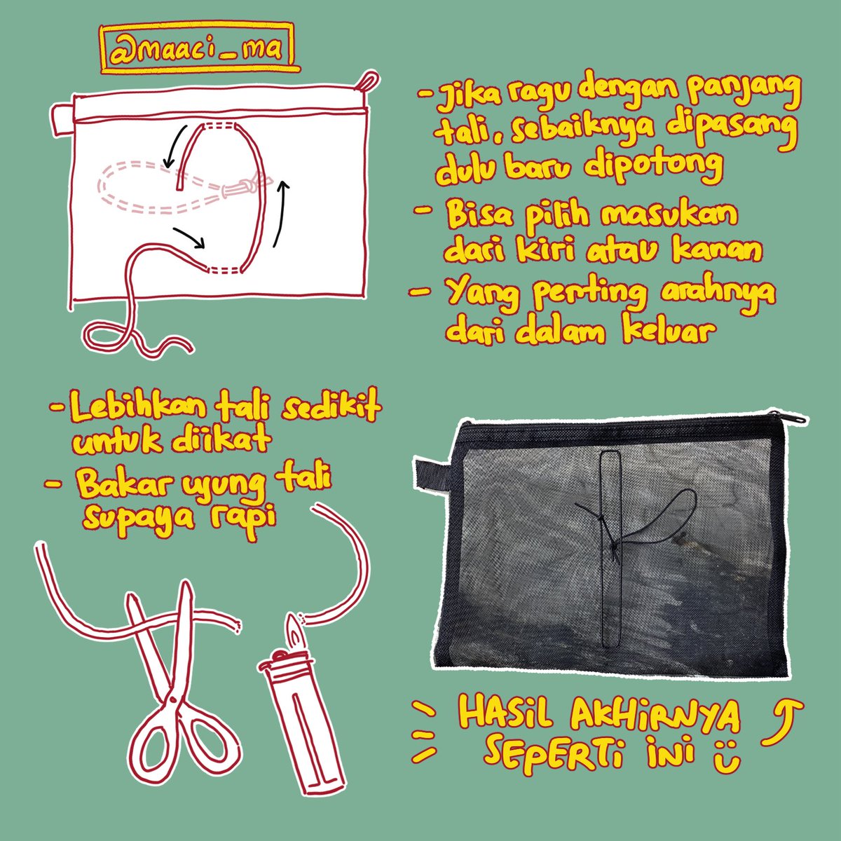 maaci_ma's tweet photo. (3/ 3) Re-create DIY TN Pouch (gak tau apa namanya 😅) 

Aku tiba-tiba pengen bikin ini just because habis binding buku lagi yang bentukannya cuman pake satu signature terus dijahit (saddle stitch; notebook warna oren), biasanya ngejilid bentuk case binding (sketchbook Kraft).
😉 https://t.co/JxgjTJumDL