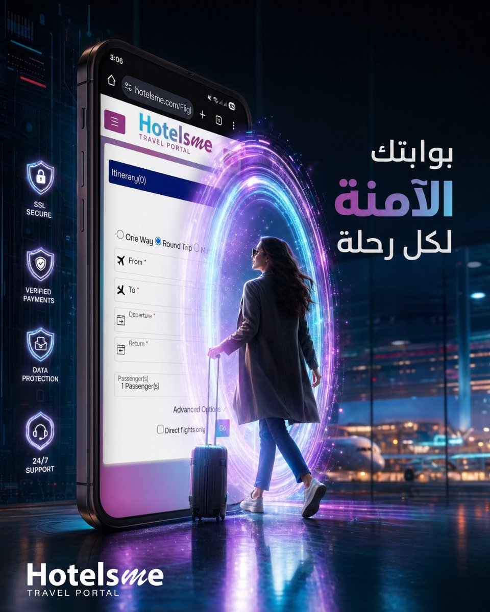 HotelsMePortal's tweet photo. #هوتيلزمي.. منصة متكاملة تمنحك تجربة احترافية تبدأ من البحث وتنتهي بتأكيد الحجز خلال لحظات.

✅ خيارات واسعة من الرحلات والفنادق حول العالم
✅ حجوزات فورية بأفضل الأسعار
✅ حماية متقدمة للبيانات والمعاملات
✅ مدفوعات آمنة وموثوقة
✅ دعم فني متواصل 24/7

🤝كن الخيار الأول لعملائك https://t.co/Vja3jgMBjb