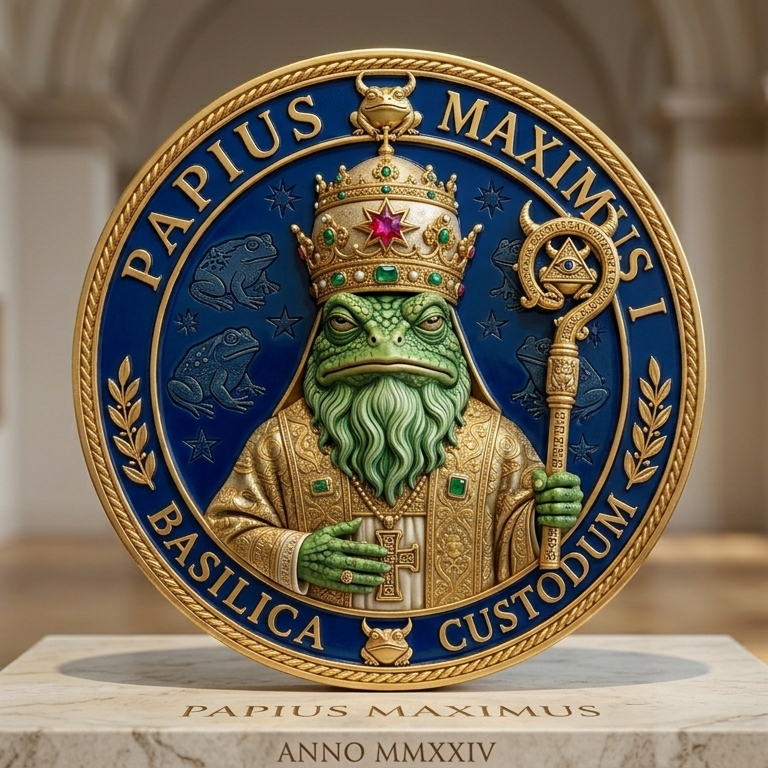 PapiusMaximus's tweet photo. Behold the rise of Papius Maximus I—but you can call him Papi! 🐸👑

Deep within the misty catacombs of the Basilica Custodum, a new era begins. Papi is not just a leader; he is the eternal guardian of the green candle faith.

Follow the thread to uncover the legend 👇 $PAPI https://t.co/bOkfFfHvyA