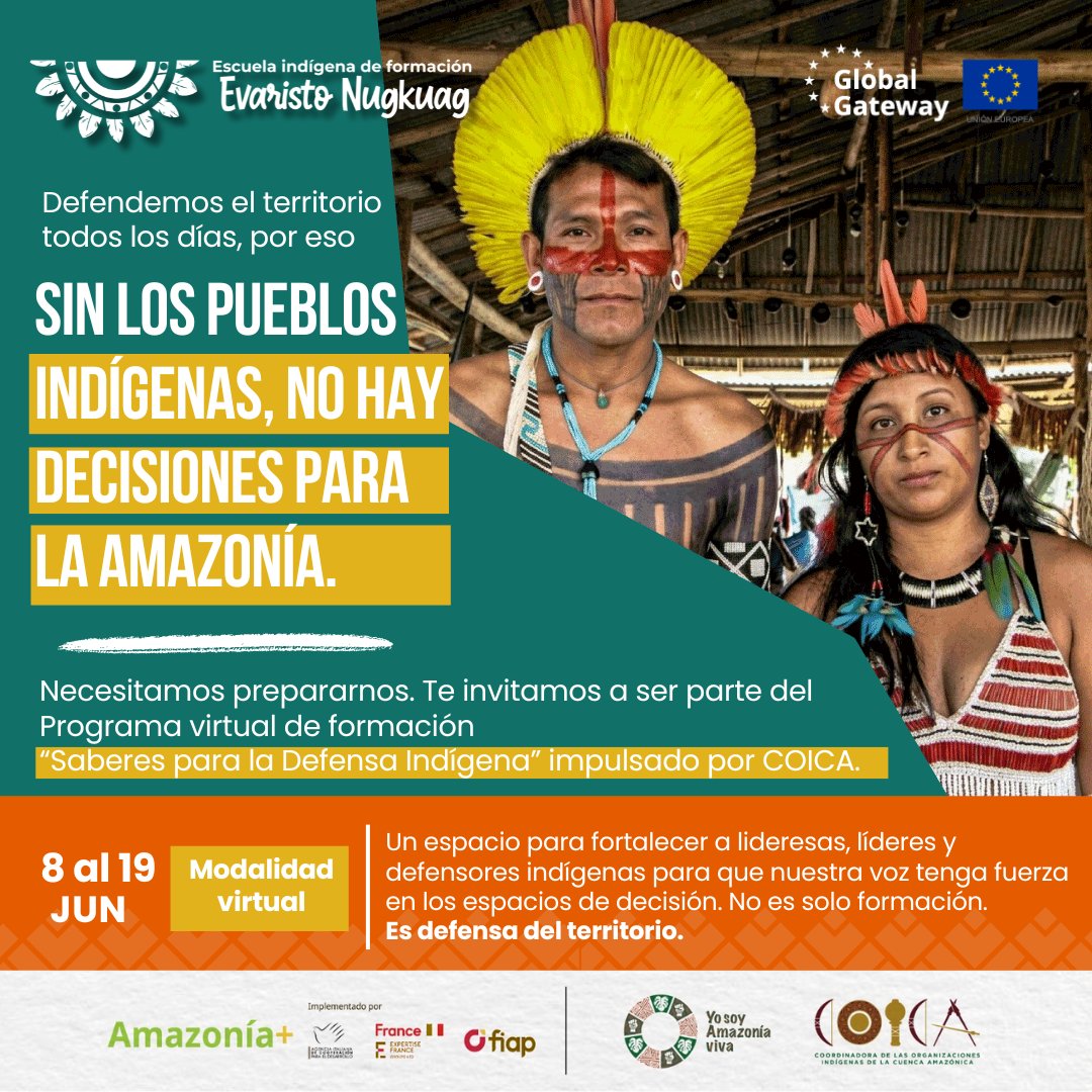 RedRajia's tweet photo. Hoy, defender el territorio también significa fortalecer nuestras voces, nuestras propuestas y nuestra capacidad de incidencia como #JuventudesIndígenas

🔗 Inscríbete:
 https://t.co/sEdG4WB0wG

Conoce +:
https://t.co/BZFDBuGz5W

#AmazoníaViva #DefensaIndígena #PueblosIndígenas https://t.co/NjKNdkP65B