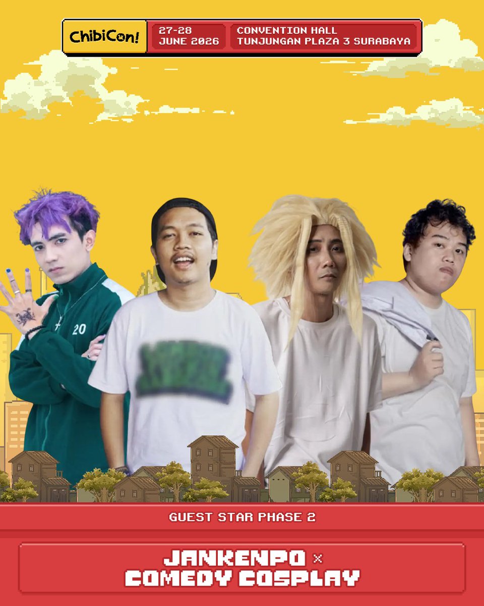 Chibicon_id's tweet photo. Please Welcome,
✨ Klab Karaoke Konoha 
✨ MagniV 
✨ Jankenpo x Comedy Cosplay 
Let's #CreatingCreators
_________________
⛩️ Chibicon! X
🗓️ 27—28 Juni 2026
📍 Convention Hall TP 3, Surabaya

Check out the https://t.co/rWIqOkdmIv for our further information https://t.co/S40s3FiXd2