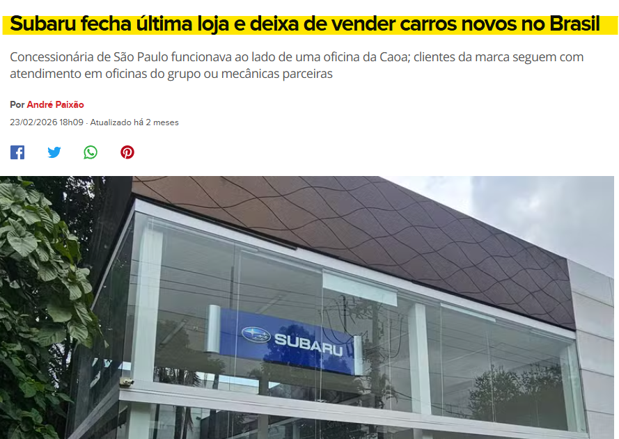 Terra__Brasilis's tweet photo. Adeus Subaru e seus 10 anos de garantia https://t.co/Lce1zfejmJ