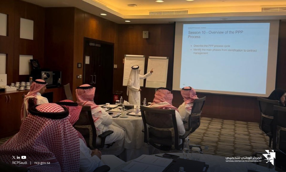 NCPSaudi_en's tweet photo. As part of its ongoing efforts to develop and empower national capabilities, the National Center for Privatization & PPP (NCP) organized the CP3P Professional Certification Program (Foundation Level). The program brought together 24 participants from 13 vital sectors to explore global knowledge and international best practices in Public-Private Partnerships (PPP), in collaboration with leading international organizations.

For more information about the training programs:
https://t.co/F044VRuoAZ