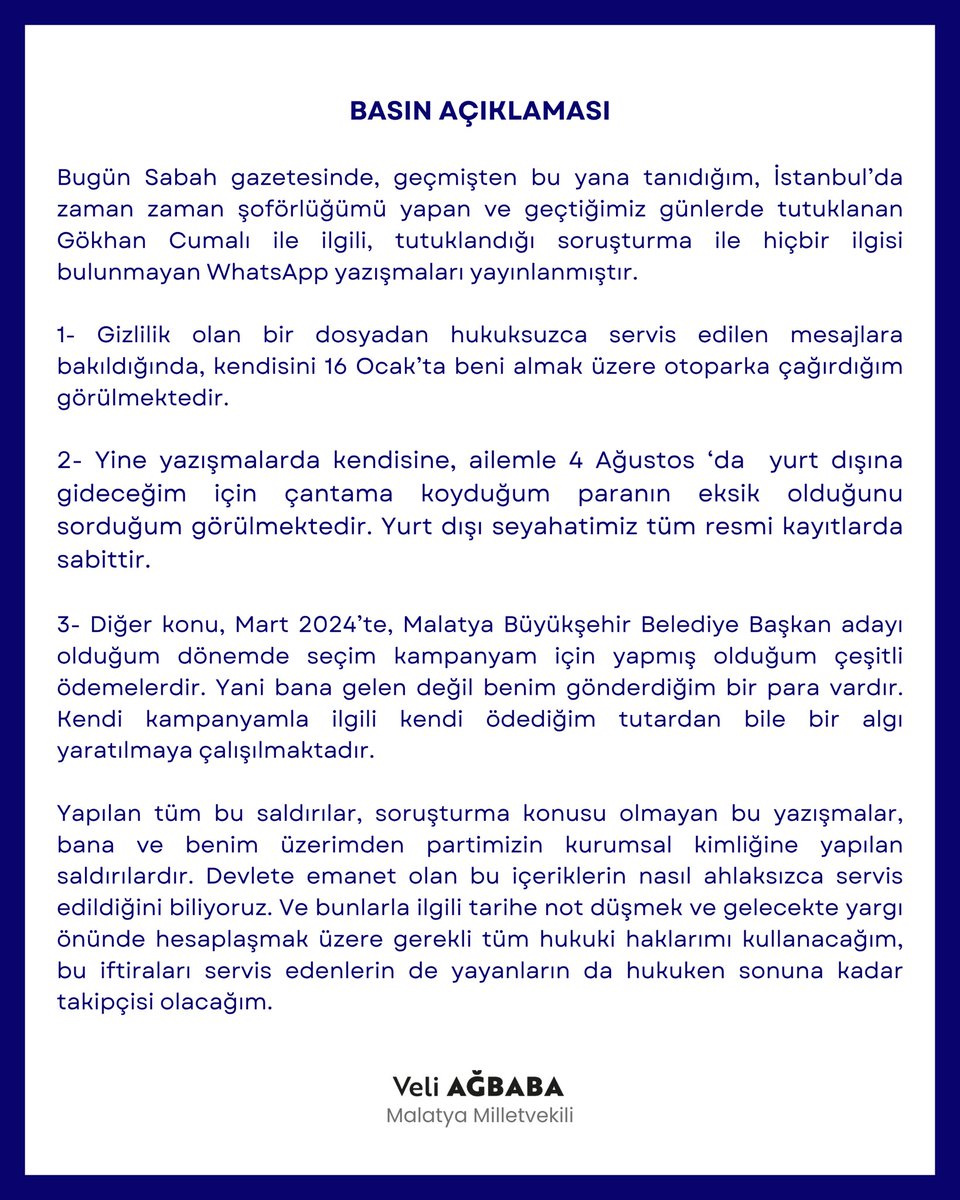 Veli Ağbaba tweet media