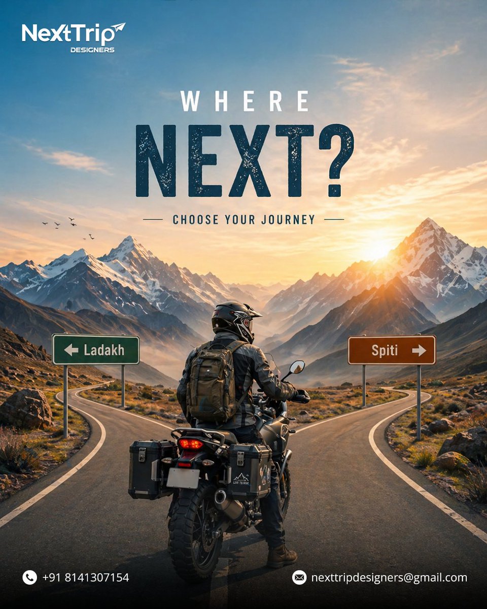 Nexttrip_07's tweet photo. Ladakh or Spiti… which road is calling your soul this season?

📩 DM @Nexttrip_07 to plan your Spiti Valley or Ladakh Getaway!
📞 Call/WhatsApp: 8141307154 for more info!

#spitivalley #ladakh #himachalpradesh #himachal #nexttripdesigners https://t.co/OHRVA0Io7G